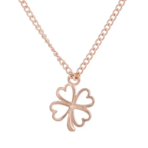 ⚡️2 for $15 “Wish” Clover Gold Color Necklace - Picture 2 of 3